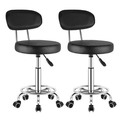 2 Bancos Taburetes Giratorio Ajustable Liviano Ouo Lt00518x2 Estructura Gris Asiento Negro | Meses sin interés
