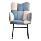 Silla Mecedora Sillon Reclinable Moderno Decorativo London Color Azul