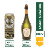 Cerveza Warsteiner Rubia Lata 473ml X12 + Sidra 1888 750m X6