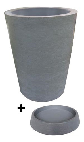 Kit Vaso Planta Prato 50x40 Redondo Cônico Polietileno V350p