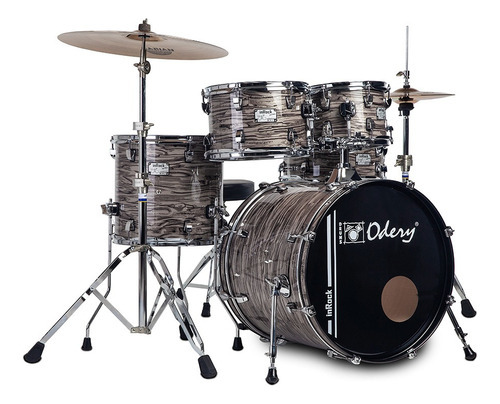 Bateria Acústica Odery Inrock Séries Lunar Tiger Bumbo 22