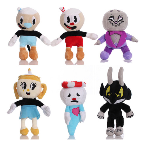 Juguete De Peluche Cuphead Mugman Mecup And Brocup, 6 Unidad