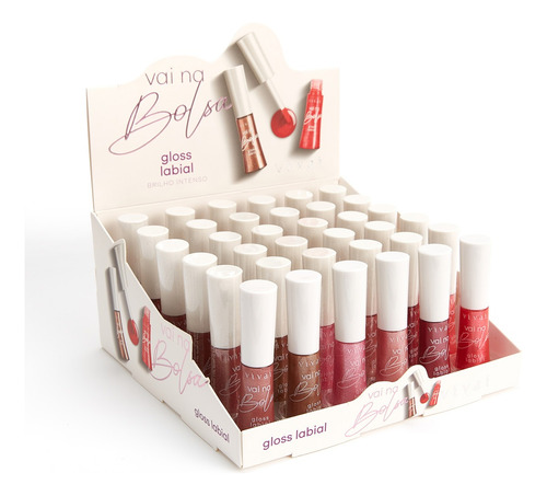 Box C/36 Uni Gloss Labial Vai Na Bolsa Vivai Atacado Revenda