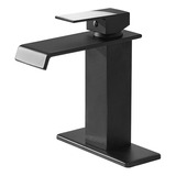 Bwe Grifo De Bano Negro Mate Moderno Cascada Grifo De Lavabo