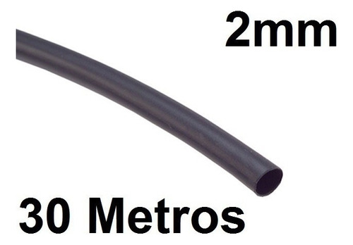 Espaguete Tubo Termo Retrátil 2mm 30 Metros Preto