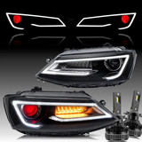 Faros Led  Giro Secuencial Demon Eyes Para 11-14 Jetta Mk6