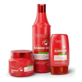 Kit Forever Liss Morango Shampoo, Mascara 250g E Leave-in