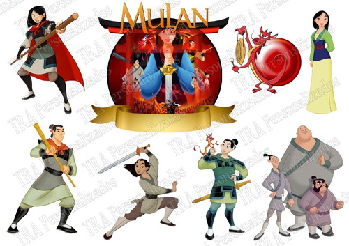 Topo De Bolo - Topper Cake - Mulan - Disney - Princesas