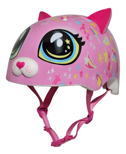 Casco Niña Bicicleta Rosa Astro Cat Para Edades 5 A 8 Años