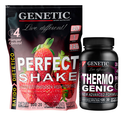 Quemador De Grasas Perfect Shake + Thermogenic Genetic Dieta