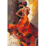 Baularina De Flamenco Pintados A Mano No Son Impresiones