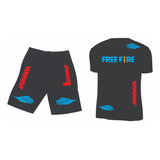 Conjuntos Camiseta+pantaloneta Free Fire Freefire Niños Adul