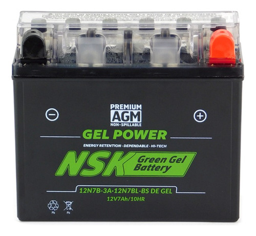 Batería Nsk De Gel 12n7bl-bs Italika Ft180- Ft250- Ft250 Ts 