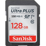 Memoria Sandisk Sd Ultra Plus 128gb 150mb Para Canon Nikon