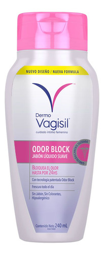 Dermo Vagisil Jabón Líquido Suave Íntimo Femenino Odor Block