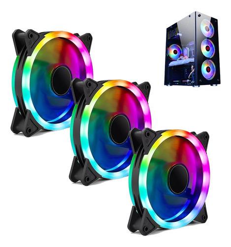 3pzs Ventiladores Gamer Case Fan Rgb Led Rainbow 120mmes