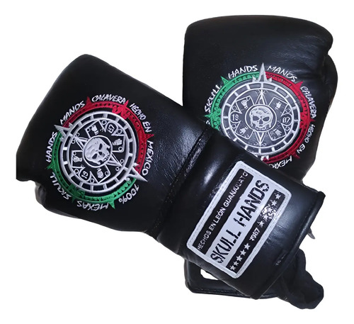 Guantes Box Skull Hands Piel Artesanales Mexicanos Agujetas