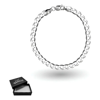 Pulsera Barbada Cubana Esclava De Plata Fina .925 20 Cm Largo Espesor 5 Mm Unisex Ideal Para Regalo Aniversario Cumpleaños Joyería Ocasiones Especiales | Meses sin interés