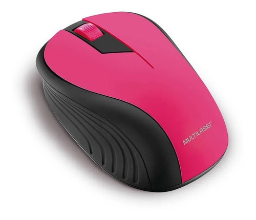 Mouse Sem Fio Multilaser Mo214 Rosa E Preto 2.4ghz 1200dpi