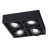 Aplique Plafon Box Ar111 Cardanico 4 Luces Led Gu10 220v Color Negro