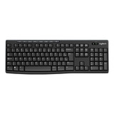 Teclado Inalámbrico Logitech K270 Español Negro Base Blanca