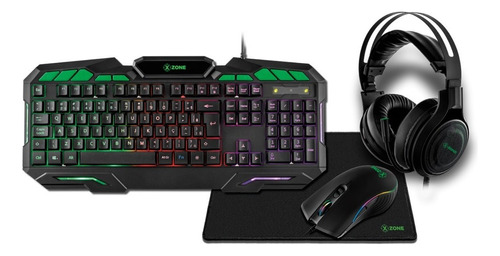 Combo Gamer Xzone 4 Em 1 Gtc-02 Usb Cor Do Mouse Preto Cor Do Teclado Preto