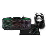 Combo Gamer Xzone 4 Em 1 Gtc-02 Usb Cor Do Mouse Preto Cor Do Teclado Preto