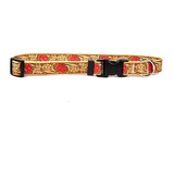 Diseño Del Perro Amarillo De Cuero Collar De Perro Rose Rojo