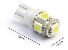 Lampara Led T10 Posicion Giro Blanca 5 Leds Shopping Bike