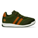 Tenis Casuales Verde-camel Bubblegummers Qucho Niño