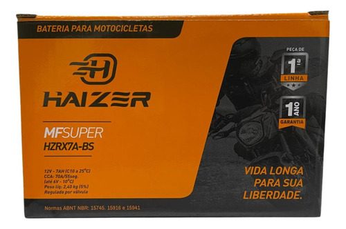 Haizer Bateria Suzuki Burgman 125 7ah 12v Hrzx7a-bs Ytx7a-bs
