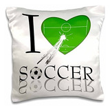 3d Rose Pc 101403 1  I Love Soccer En Funda De Almohada Ver