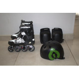 Patines En Linea + Casco + Rodilleras