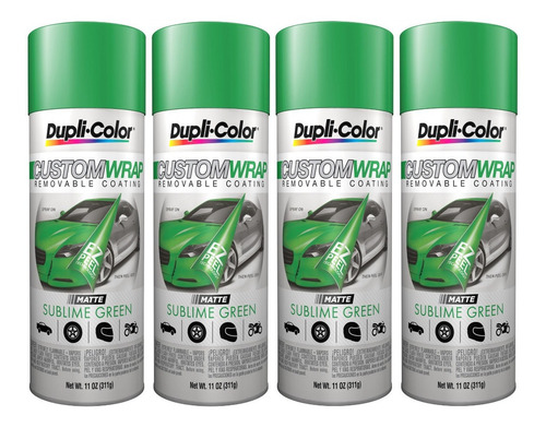 Paq 4 Pinturas Para Auto Color Verde Mate Spray Dupli-color