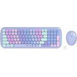 Combo Retro Teclado Y Mouse Inalambrico Violeta | Ubotie