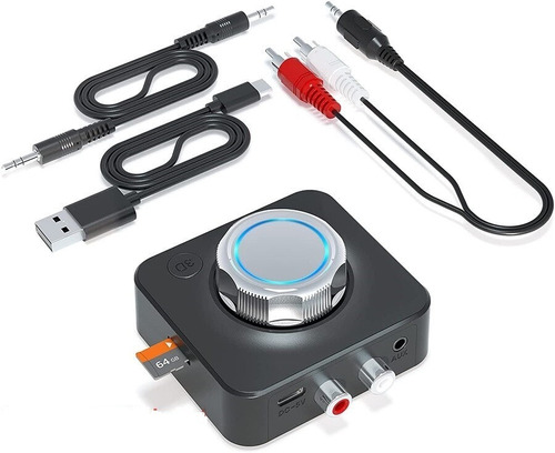 Receptor De Audio Bluetooth 5.0 Micro Sd Rca 3.5mm Auto Casa