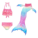 Conjunto De Bikini Con Diseño De Sirena Para Niños