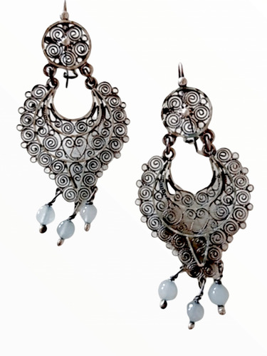 Pendientes Largos Oaxaqueños Plata Ley 925/ Accesorios Mujer