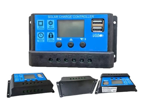 Controlador Solar Carga Pwm Lcd 30a Usb Regulador Automático