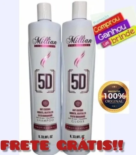 Escova Progressiva Millian 5d Profissional + Brindes