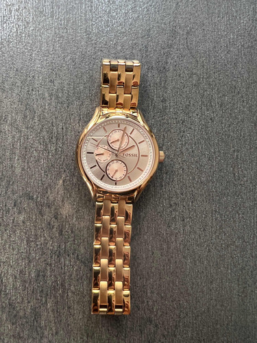 Reloj Fossil Bq1581 Original Color Oro Rosa Usado Para Dama