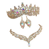 Tiara O Coronas,  Collar Y Aretes Tornasol