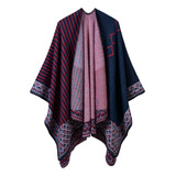 Cárdigan Cálido Tipo Poncho Para Mujer, Estilo Pashmina, Est