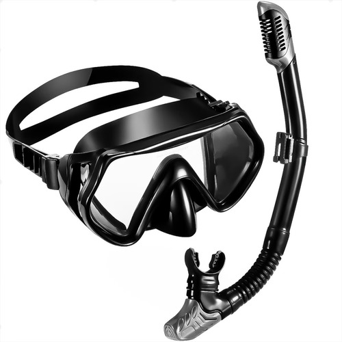 Oculos E Snorkel De Mergulho Preto - Adulto Tam Regulavel