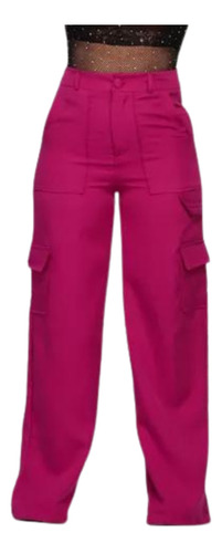 Calça Feminina Pantalona Wide Leg Social Alfaiataria Solta