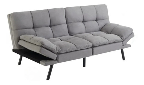 Futon Sofa Cama/ Color Gris/ Diseño Elegante 