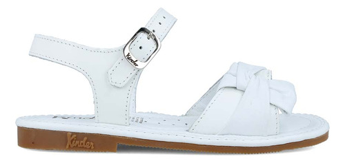 Sandalia Huarache Kinder Niña De Piel Blanco Talla. (11.0 - 