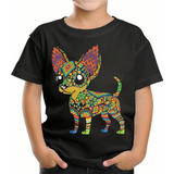 Chihuahua Camiseta Efecto Neón Luz Negra Kutusos Kids