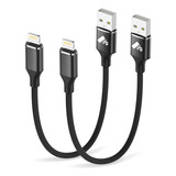 Corto Cable De Datos Para iPhone Lightning 0.3m 2 Piezas