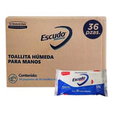 Toallitas Humedas Antibacteriales Escudo Caja Con 36 Pz.